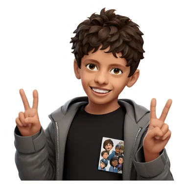 smiling boy in jacket sticker