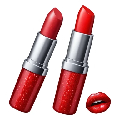 lipstick with glitter sticker