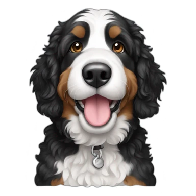 black white bernedoodle sticker