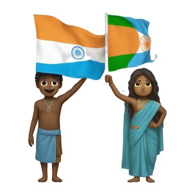 Somali and Indian mix holding somali and India flag sticker
