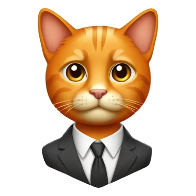 Orange cat in business suit sticker