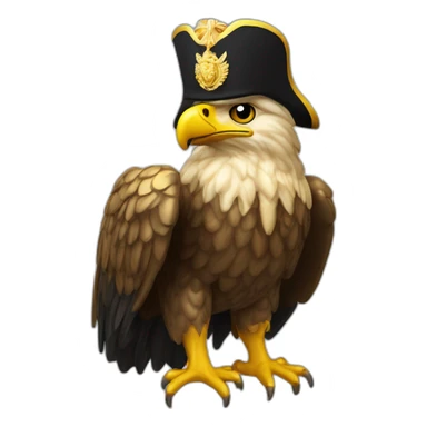 golden imperial eagle with napoleon tricorne hat sticker