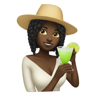 Black girl drinking a margarita sticker