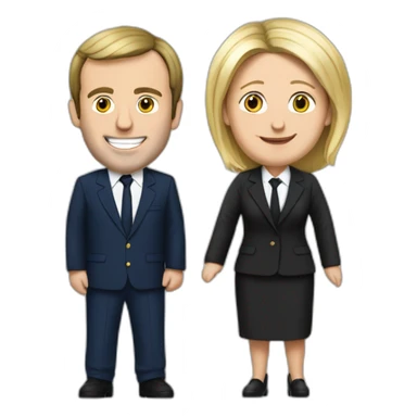 Macron et marine lepen sticker