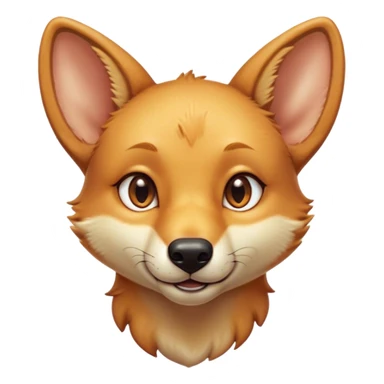 Cinematic Cute Dingo Portrait Emoji, Head tilted playfully and inquisitively, featuring a glossy sandy fur with naturally perky ears and round, sparkling amber eyes filled with curious mischief, Simplified yet irresistibly adorable features, highly detailed, glowing with a warm, friendly glow, high shine, affectionate and spirited, stylized with a touch of outback whimsy, bright and endearing, soft glowing outline, capturing the essence of a mischievous yet loving dingo, so playful it feels like it could bound out of the screen into your arms! sticker