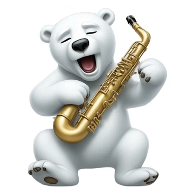 Polar bear playing clarinet  sticker