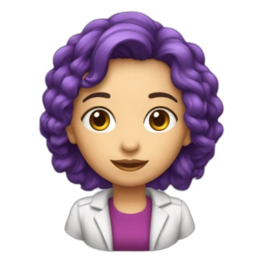 menina branca de cabelo vermelho ondulado usando roupa roxa de olhos castanhos sticker