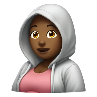 pregnant woman in a hoodie sticker