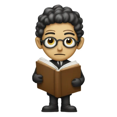 Kafka holds a book in his hands sticker