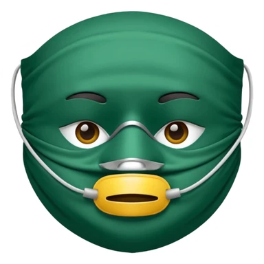 a dark green cloth face mask sticker