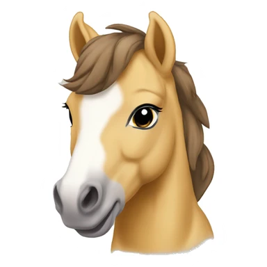 Piebald palomino yellow brown horse foal baby sticker