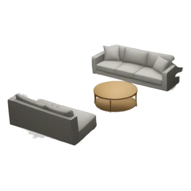 IKEA furnished living room design with round table sticker