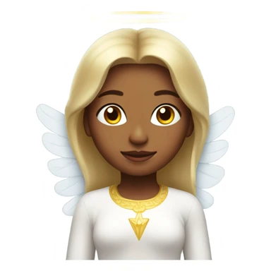 Peruvian female with angel wings, and a halo sticker