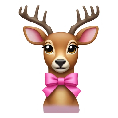 deer with a pink bow sticker