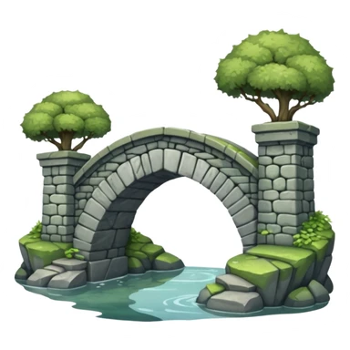 fantasy stone bridge over water sticker