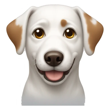white dog with brown circles around its eyes sticker