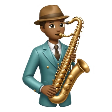 statue playing saxophone sticker