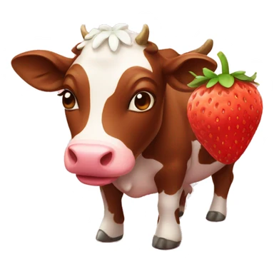 strawberry cow sticker