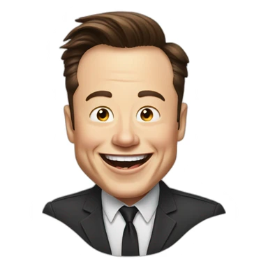 Elon musk more detailed laughing face sticker