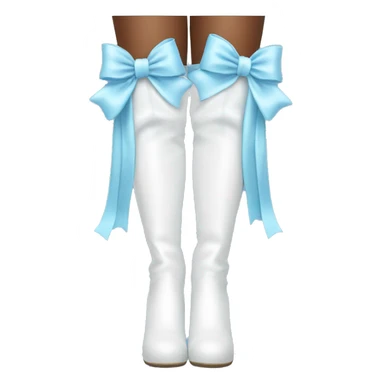 White thigh high boots with baby blue bows sticker