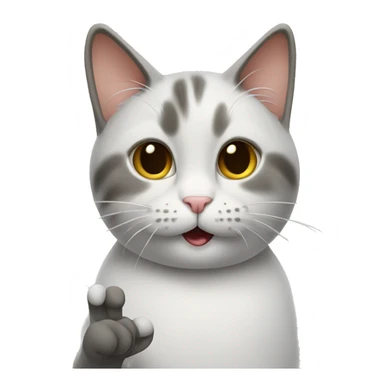 cat doing peace sign sticker