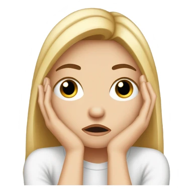  White girl ashamed of herself of hiding face in hands sticker