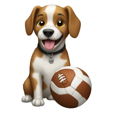 dog playing football sticker