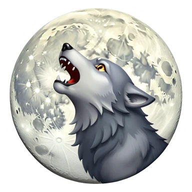 Full Moon with Howling Wolf sticker