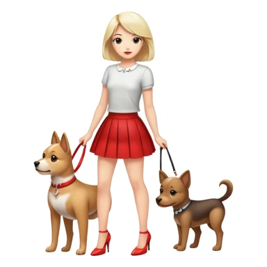 Girl dressed like a dog and in short skirt and short top and heels sticker