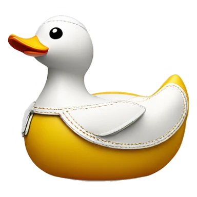 Luxury brand leather rubber duck with luxury stitching sticker