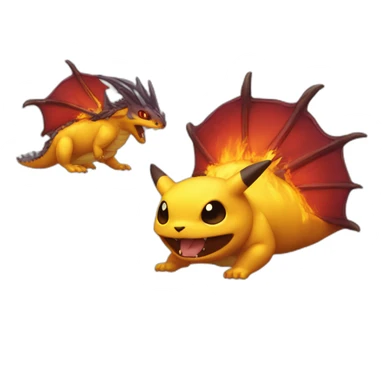 Dracaufeu et carapace et pockachu sticker