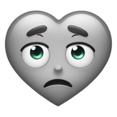 heart eyes with sad face sticker