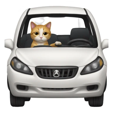 cat driving a car sticker