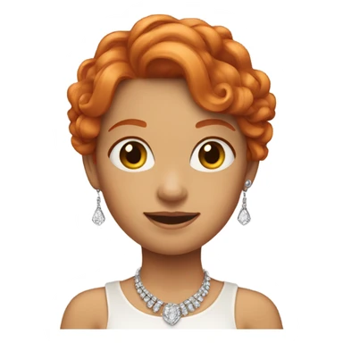 Ginger haired girl in jewelry sticker