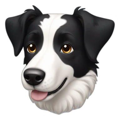 dog, short-hair, black-hair, white-chest, white-stripe-down-face, black-face, black-head, black-border-collie, mcnab sticker