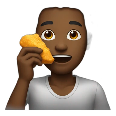 A black man eating nugget sticker