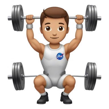 Weightlifting astronaut  sticker