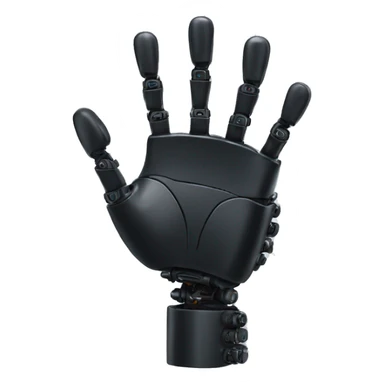 black robotic waving hand sticker
