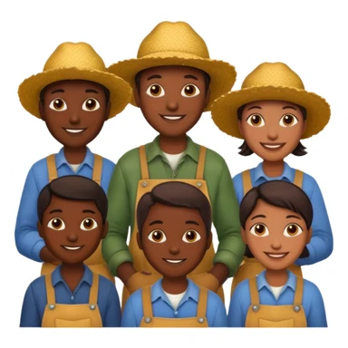 farmer group , dark skin sticker