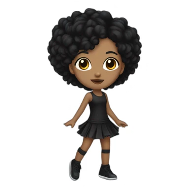 AfroCarribean-goth-girl-with-black-hair-and-brown-eyes--dancing sticker