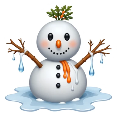 melting snowman sticker