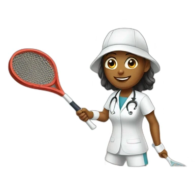A white doctor playing paddle tennis sticker
