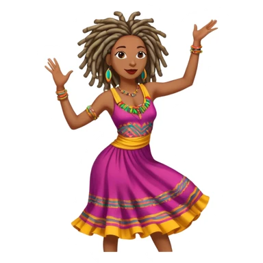 Black woman with locs dancing sticker