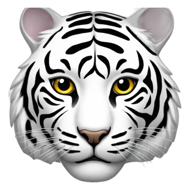 white tiger Japanese mask sticker
