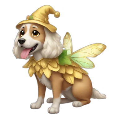 Dog-in-fairy-costume sticker