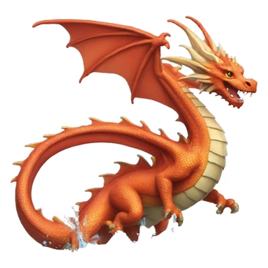 Un dragon qui boit de l'eau sticker