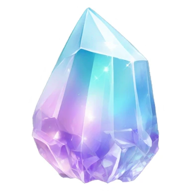 Sparkly glossy Pastel iridescent glass crystal shard sticker