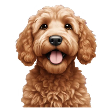 mini red goldendoodle sticker