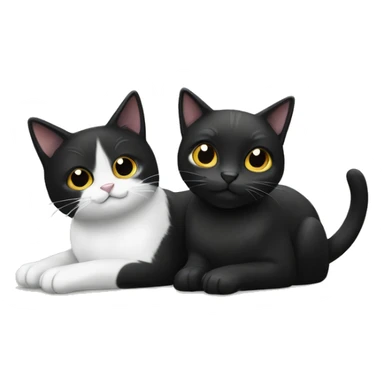 Black cat & black and white cat sticker