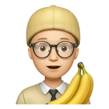 human banana with glasses sticker